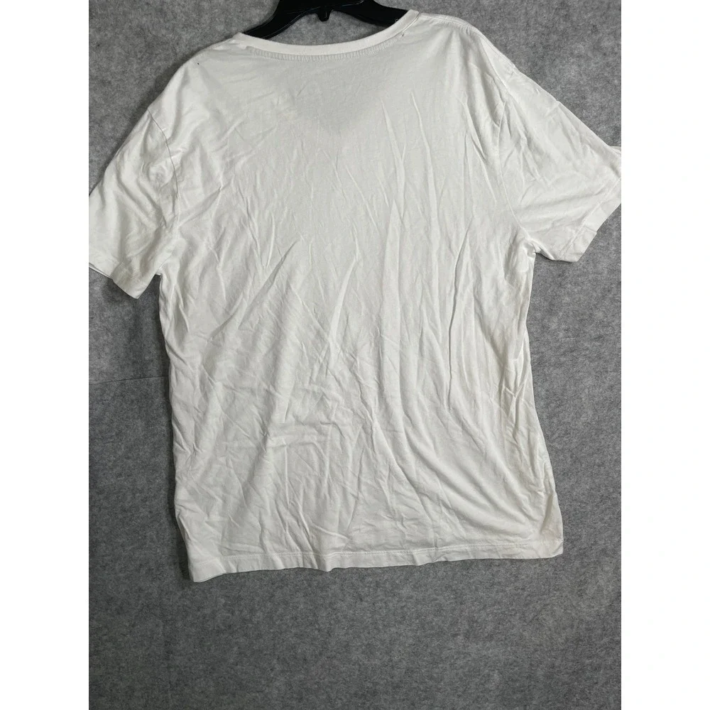 Banana Republic Pima Performance‎ Tee Mens Large White V-Neck Short Sleeve Shirt